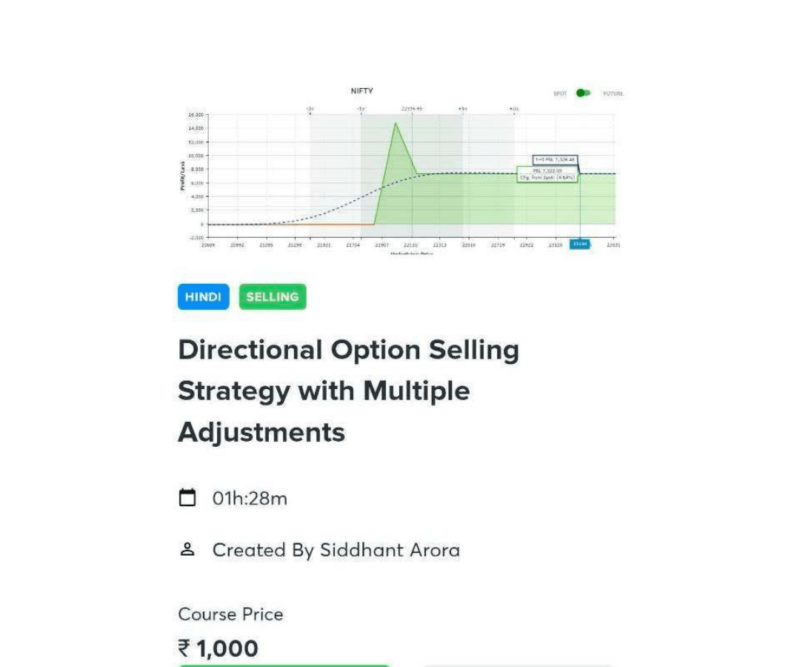 Directional option selling strategy with adjustments