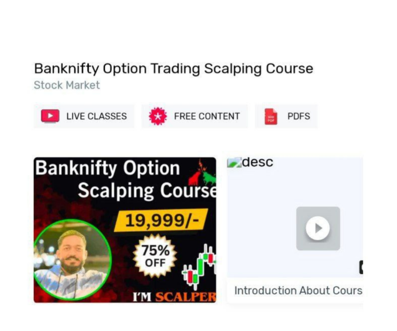 INFO KATTA New Bank Nifty Option Trading Scalping course