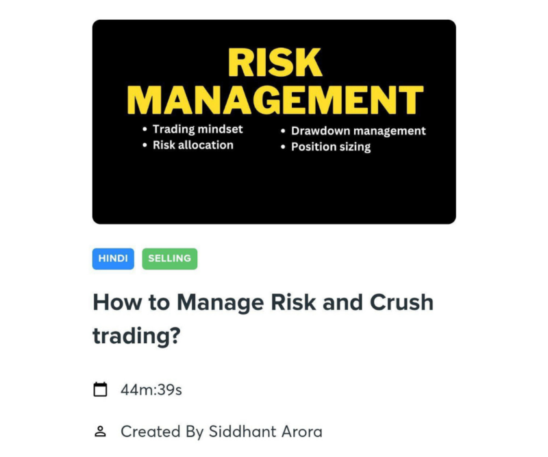 Trade With Sidharth How to Manage Risk and Crush Trading